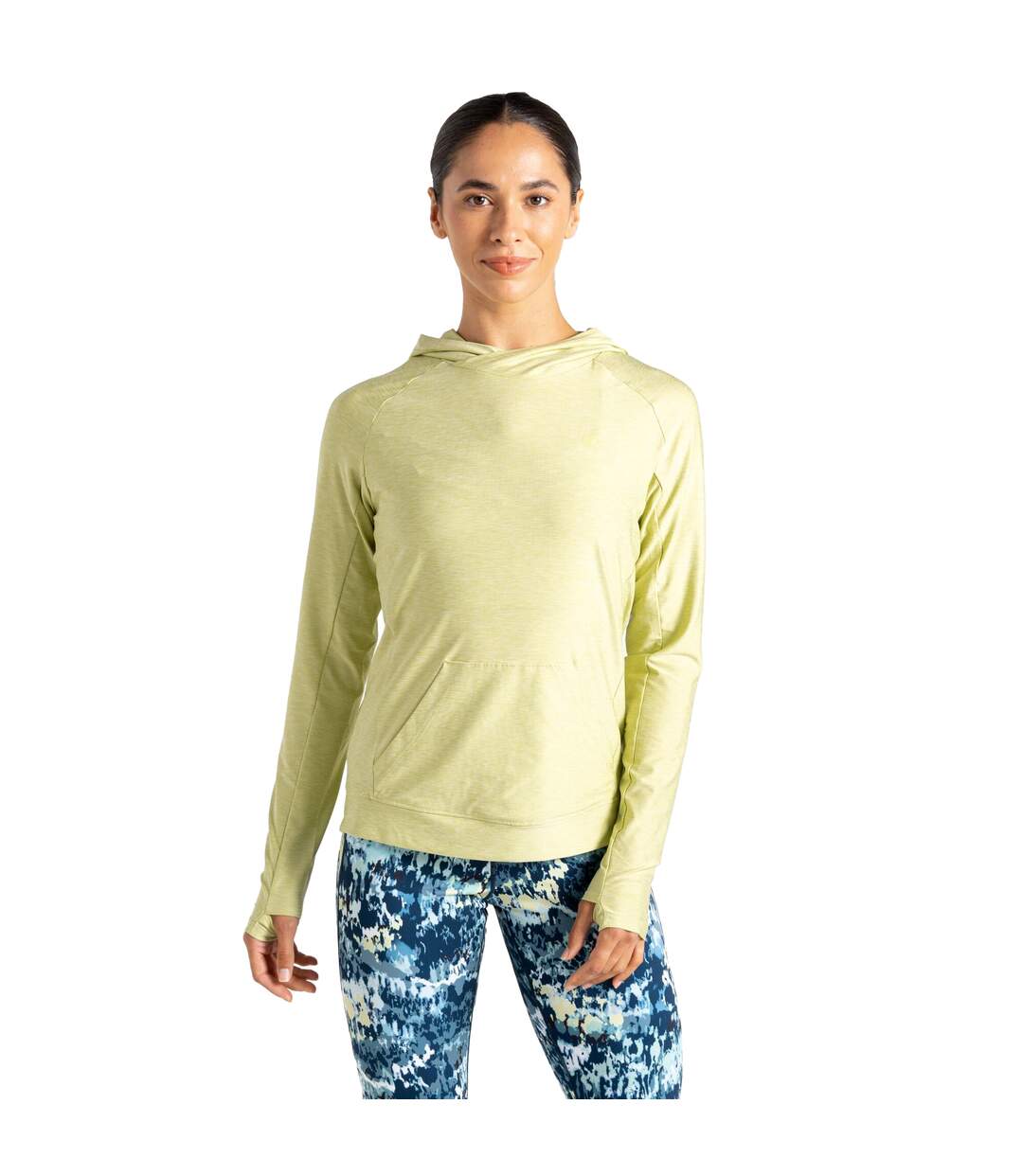 Sweat à capuche sprint city femme vert papillon chiné Dare 2b-1