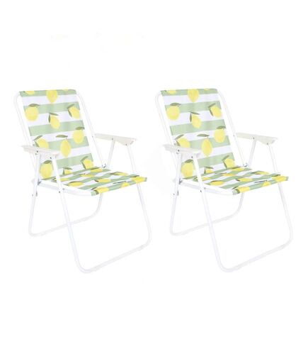 Lot de 2 chaises de camping pliante Citrons - Multicolore