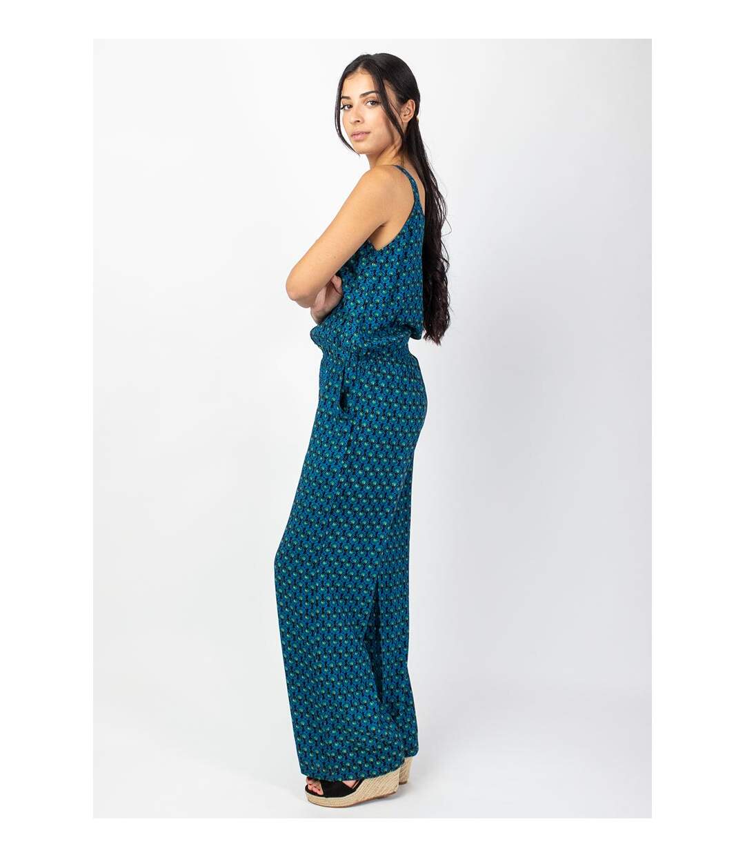 Combi Pantalon large fluide CORALY motif ethnique Coton Du Monde-3