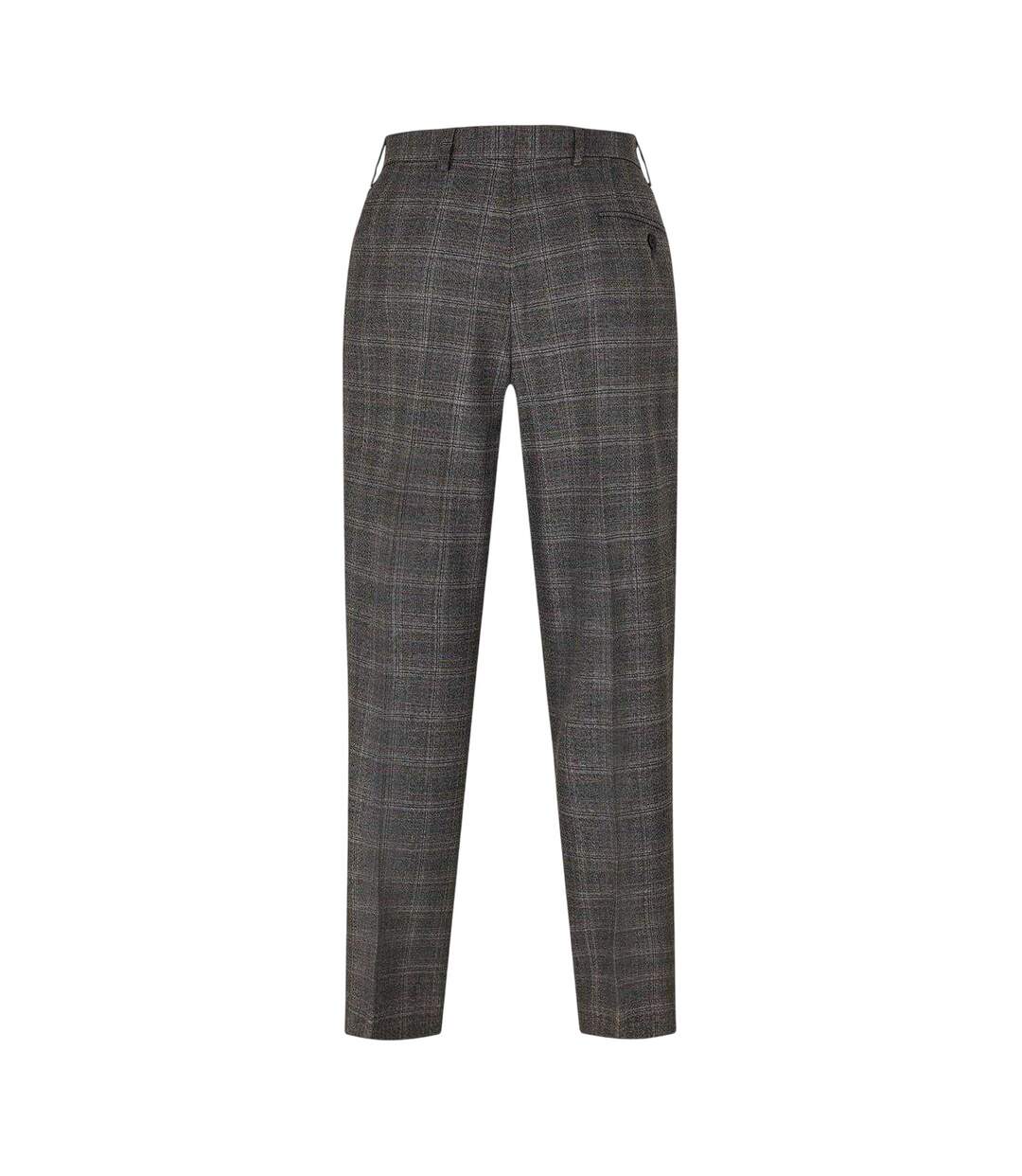 Mens Plaid Straight Trousers Grey Ted Baker-3
