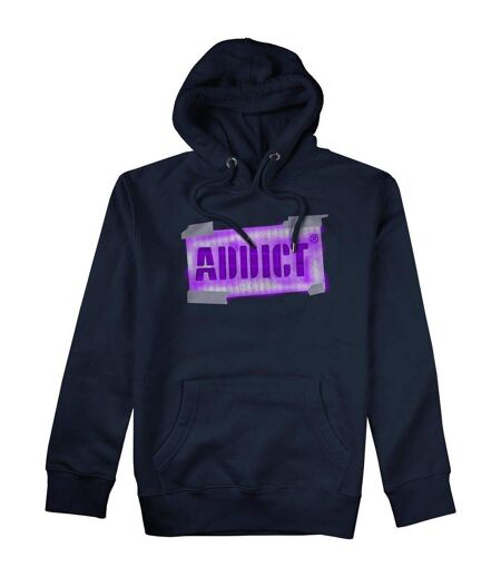 Addict Mens Graffiti Logo Hoodie (Navy) - UTAD100