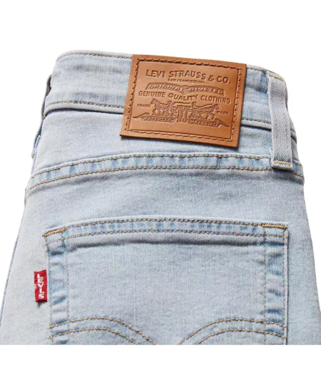 Womens/ladies 721 Leather Patch High Rise Skinny Jeans Light Blue Levis