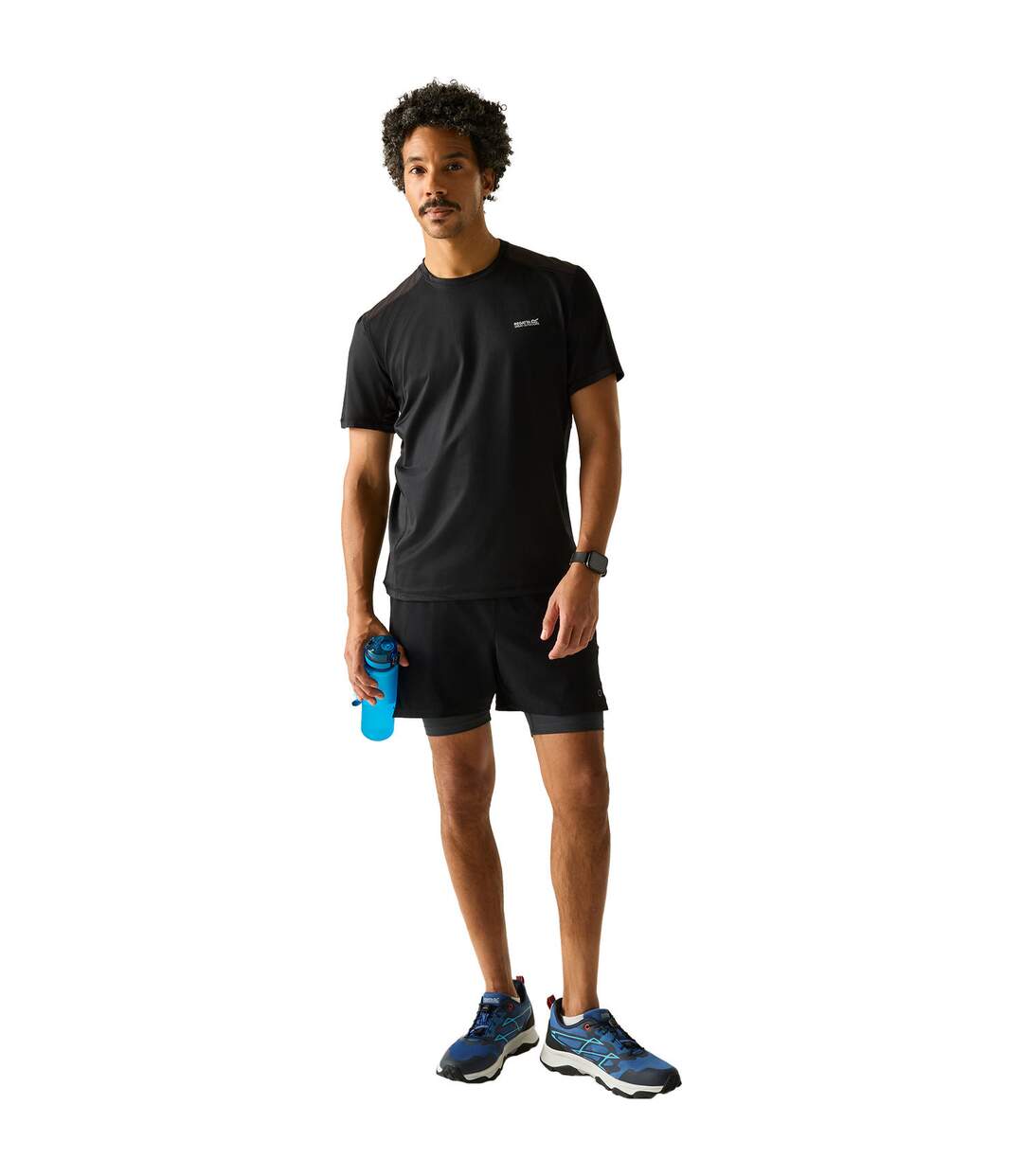 T-shirt Virda Homme Gris Clair Noir Regatta-1