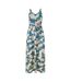 Womens/ladies Satin A-line Maxi Dress Blue Mela London-2