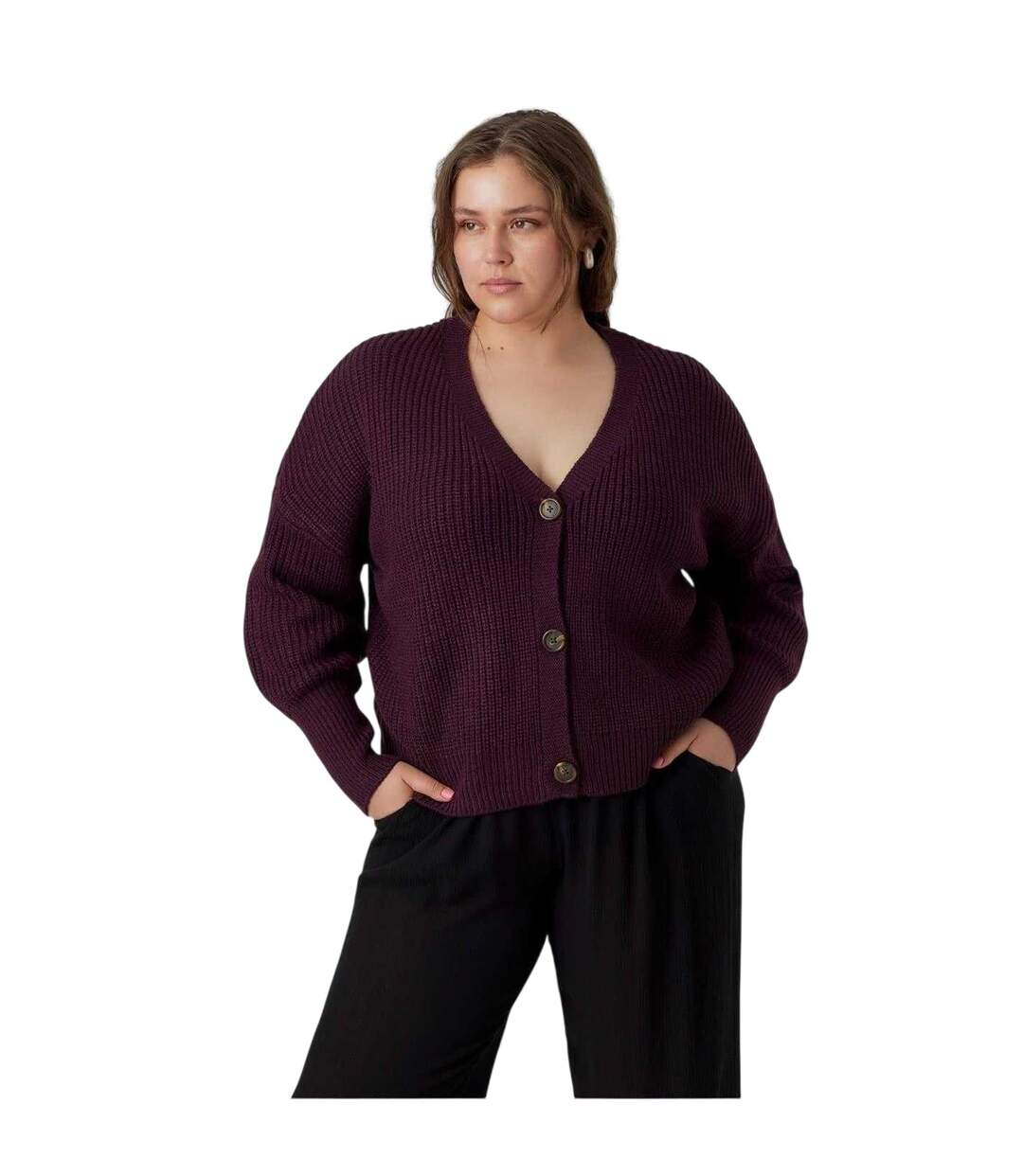 Cardigan Femme Bordeaux Vero Moda-4