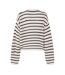 Womens/ladies Ida Stripe Crochet Cardigan Black Edited-3