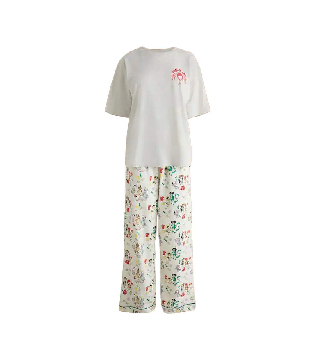 Womens/ladies Cat Pyjama Set Grey Cath Kidston-1