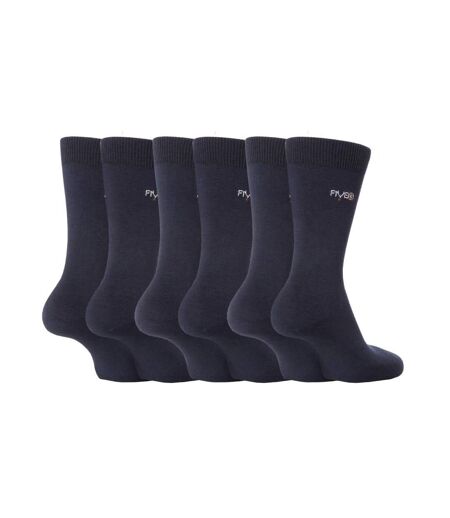 6 pairs Mens FiveG Plain Trouser Socks made with Fairtrade Cotton