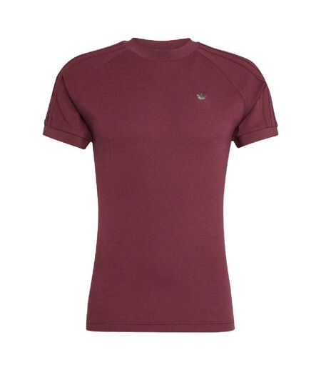 Mens Cali Jersey Crew Neck Raglan T-shirt Dark Red Adidas