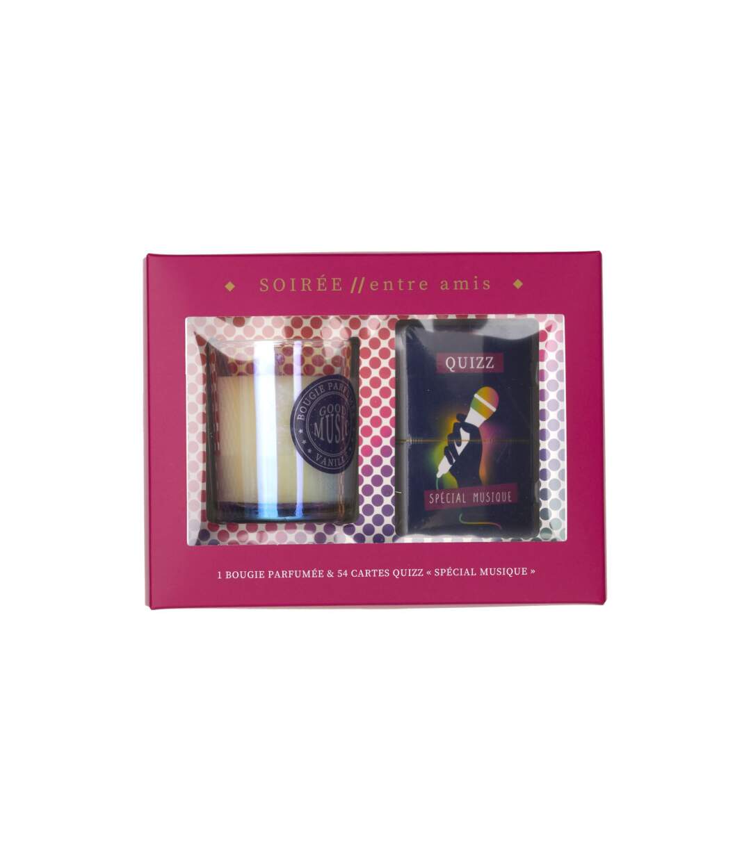 Coffret Bougie Parfumée & Cartes Quizz 7cm Vanille-2