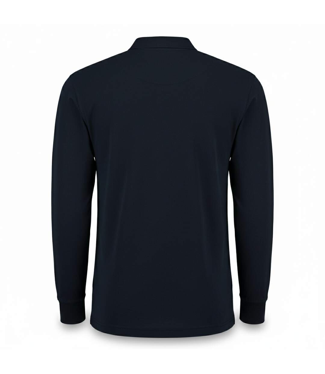 Mens Pique Long-sleeved Polo Shirt Navy Kustom Kit-2