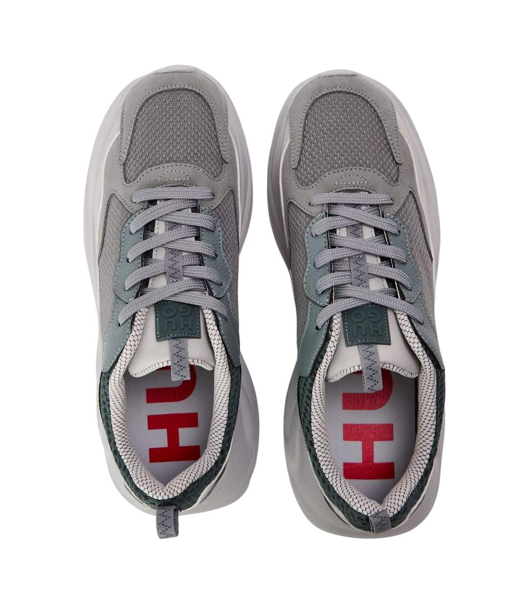 Mens Leon Mesh Trainers Dark Grey Hugo-3