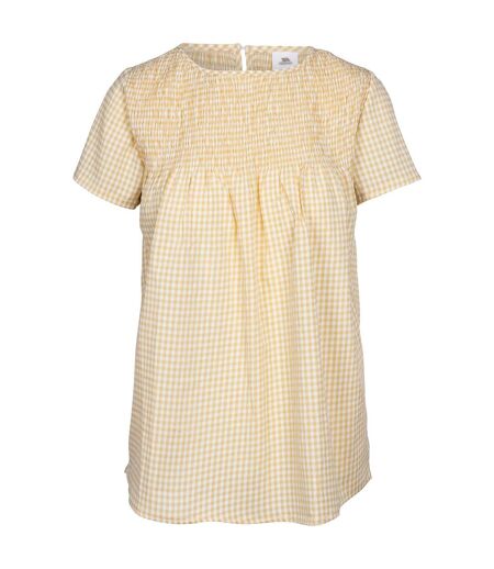 Trespass Womens/Ladies Candice Gingham Smock Top (Pale Maize)