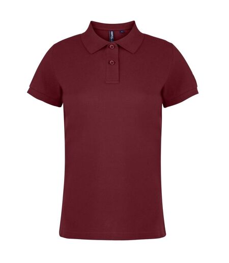 Asquith & Fox Womens/Ladies Plain Short Sleeve Polo Shirt (Burgundy) - UTRW3472