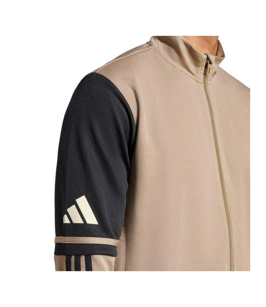 Sweat Entraînement Motif/style 3 Rayures Squadra Homme Beige Crème Noir Adidas-4