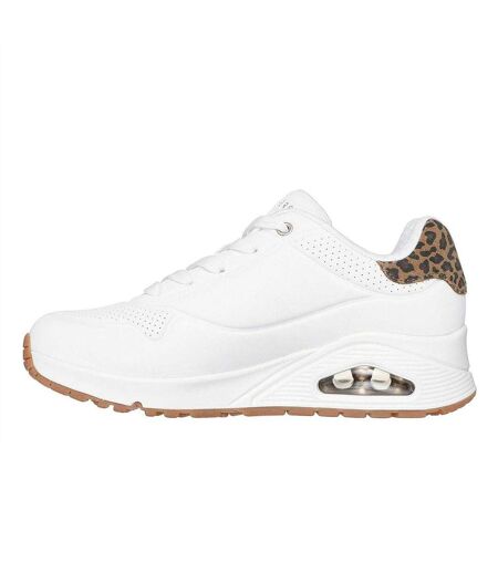 Baskets Motif/style Imprimé Léopard Uno Stand On Air Femme Blanc Skechers