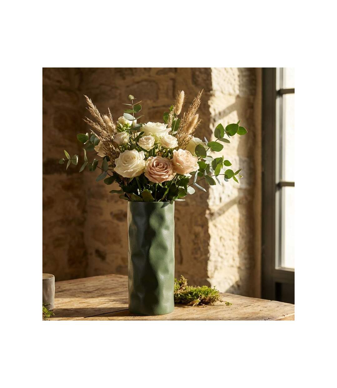 Vase Design Martelé Norimberga 30cm Vert-3