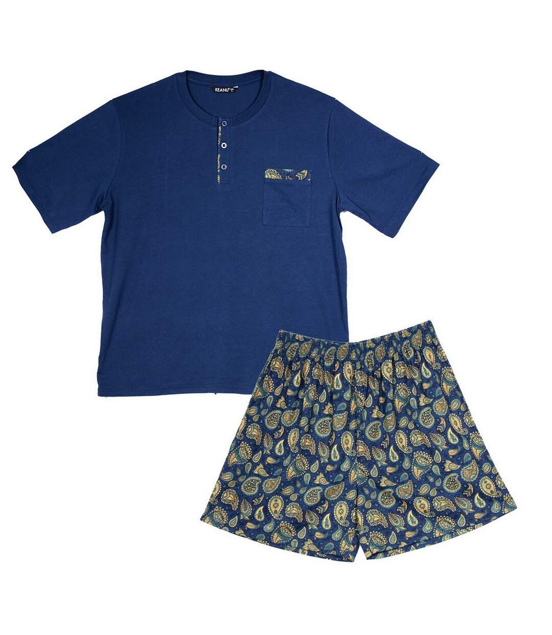 Ensemble De Pyjama Court Homme Bleu Keanu-2