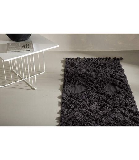 Tapis de Couloir Tufté Hilma 70x200cm Gris Foncé