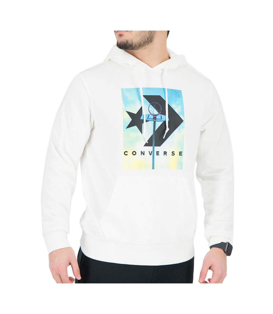 Sweat à Capuche Blanc Homme Converse Dreamer - L-1