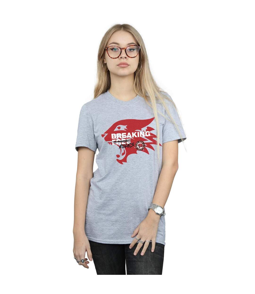 Disney Femmes/Les femmes High School Musical The Musical Breaking Rules T-Shirt Boyfriend en coton (Gris sportif) - UTBI28195-2