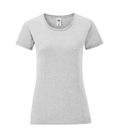 T-shirt manches courtes iconic femme gris clair chiné Fruit of the Loom Fruit of the Loom