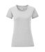 T-shirt manches courtes iconic femme gris clair chiné Fruit of the Loom