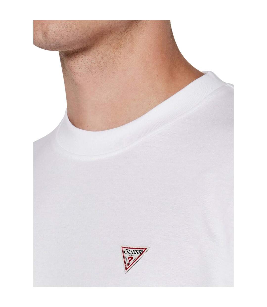T-shirt Motif/style Logo Brodé Homme Blanc Guess-4