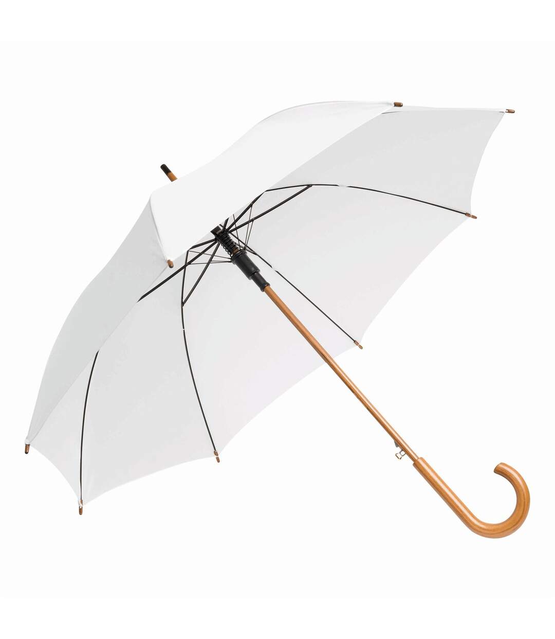 Parapluie Droit Motif/style Poignée En Bois Tango 89 Cm X 103 Cm Blanc L-Merch-1