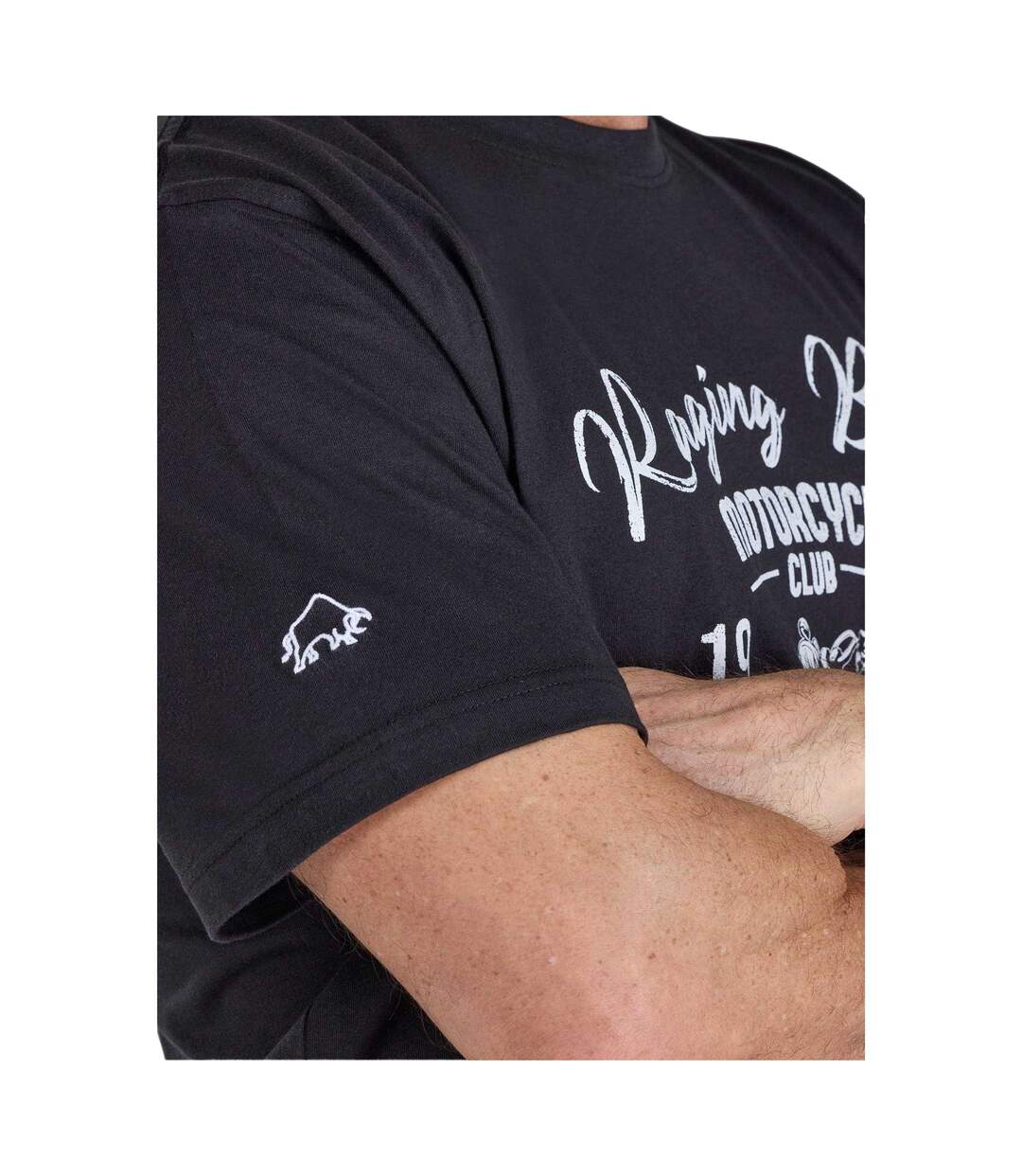 T-shirt Motorcycle Club Homme Noir Raging Bull-4