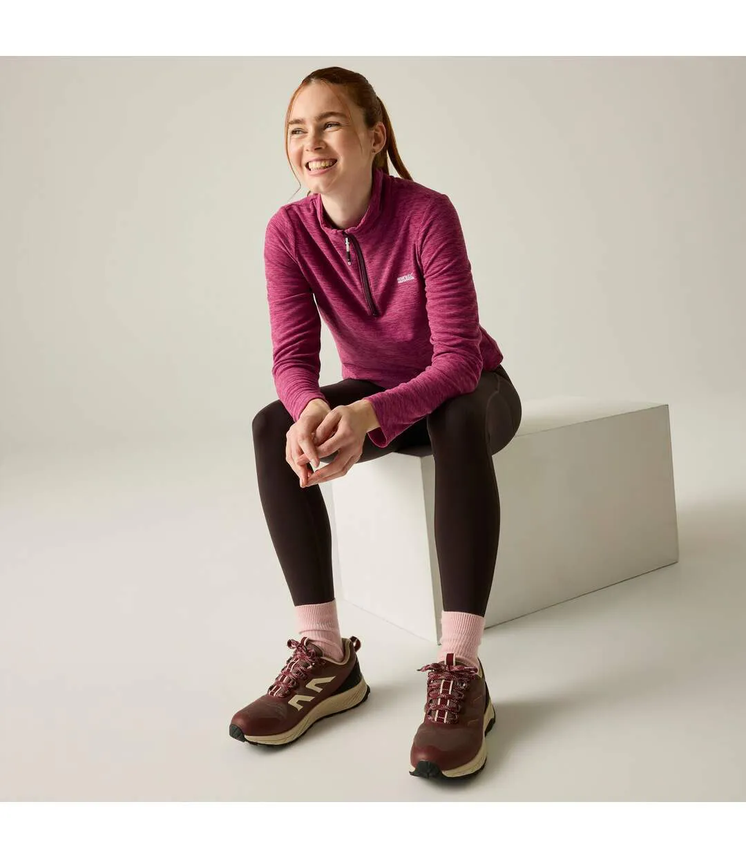 Womens/ladies Sweetheart Quarter Zip Fleece Top Violet Regatta-1