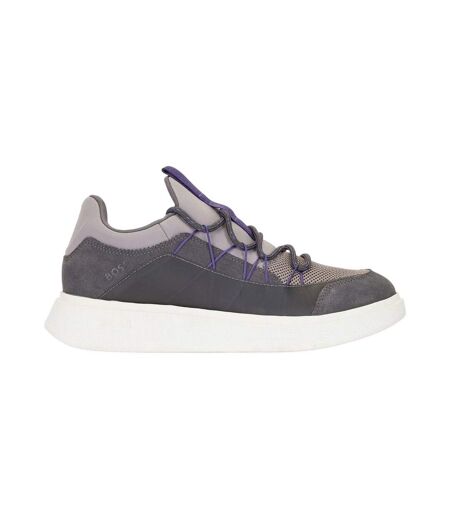Mens Bulton Leather Running Shoes Grey Hugo Boss