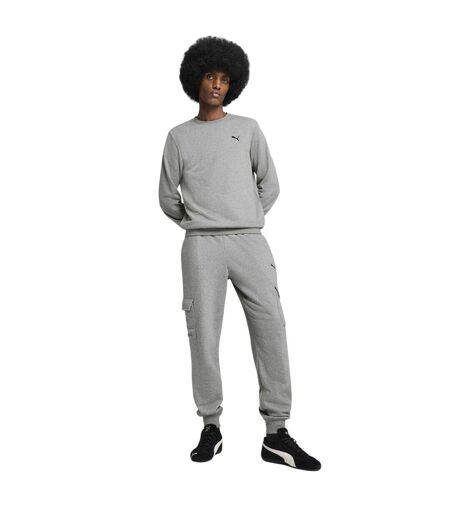 Mens Fleece Logo Cargo Trousers Grey Puma