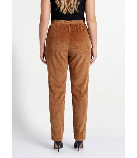 Pantalon droit taille élastiquée velours milleraies