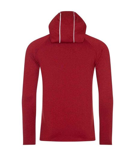 Mens just cool cowl neck top red melange Awdis