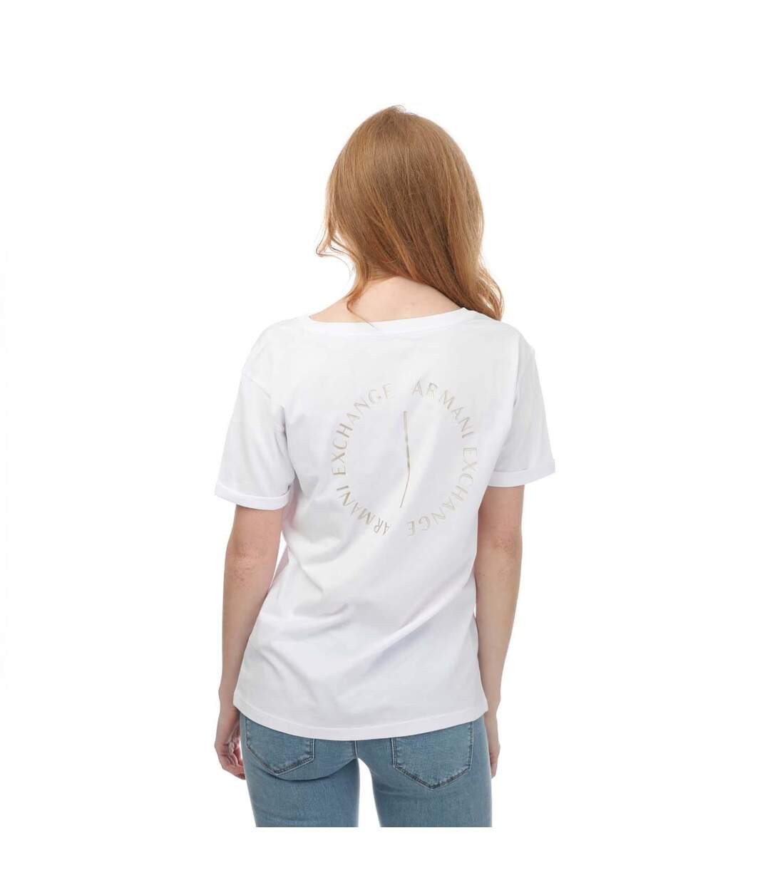 T-shirt femme blanc Armani-2