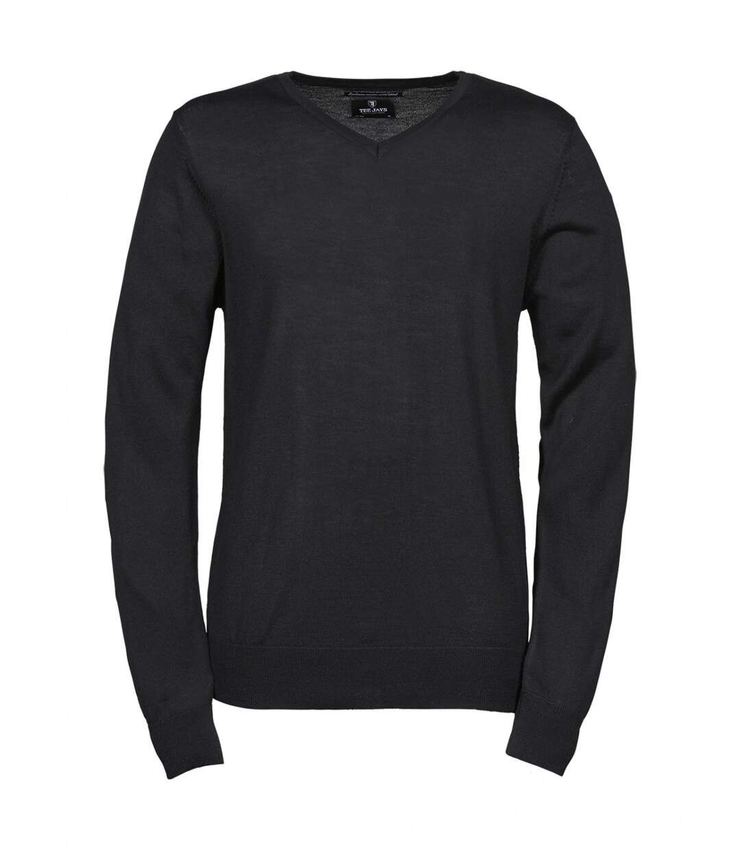 Pull classique laine col v - HOMME - 6001 - noir