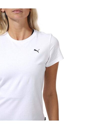Womens/ladies Small Logo Cotton T-shirt White Puma