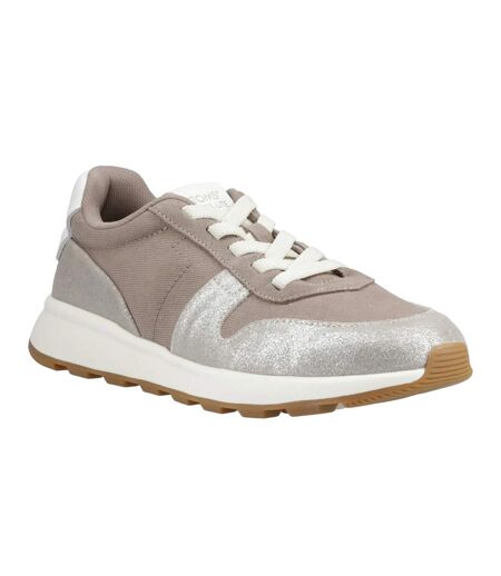 Womens/ladies Trvl Lite Retro Retro Leather Trainers Silver Toms