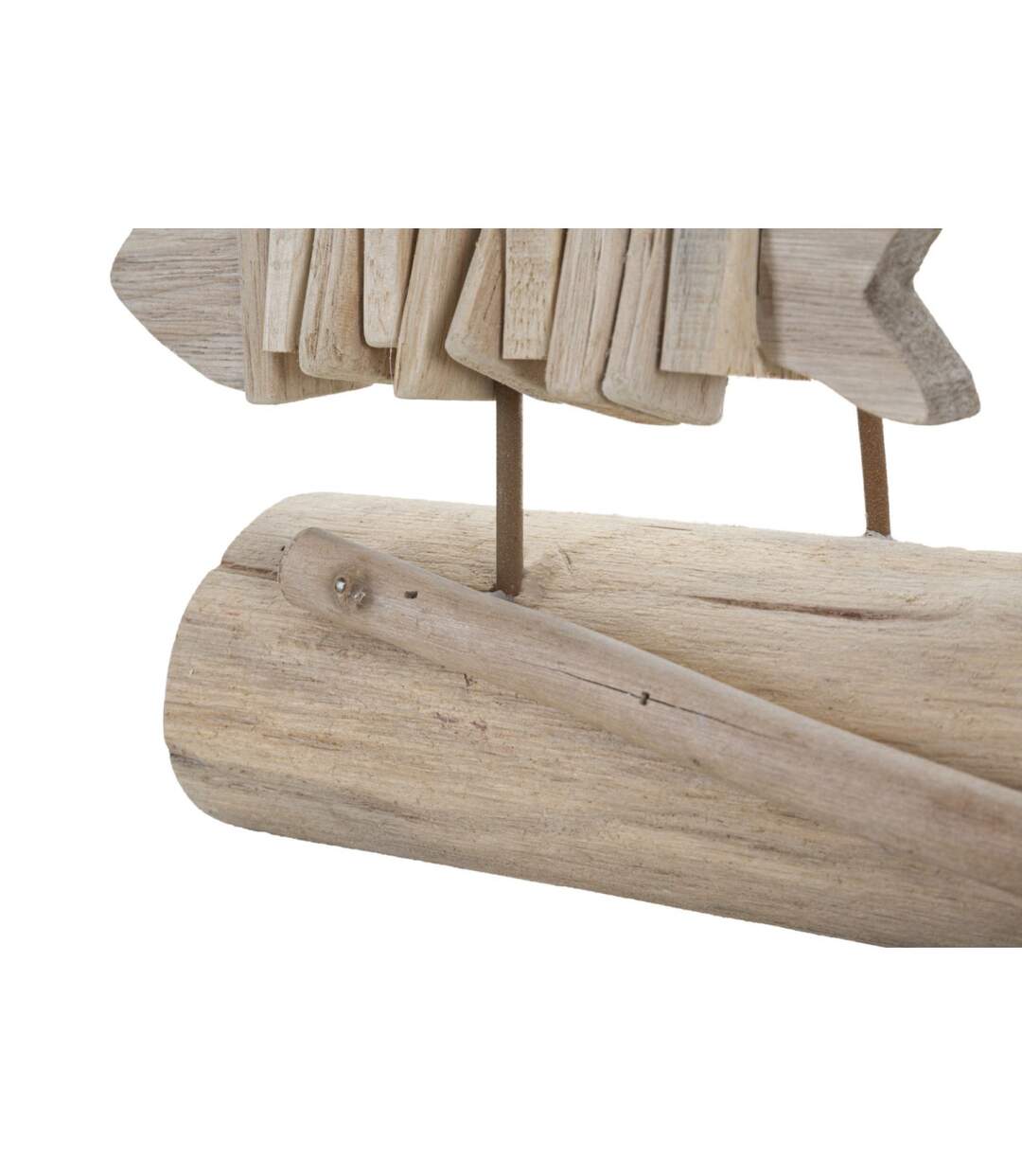 Statuette Banc de Poisson en Bois Tanoak 37cm Naturel-5