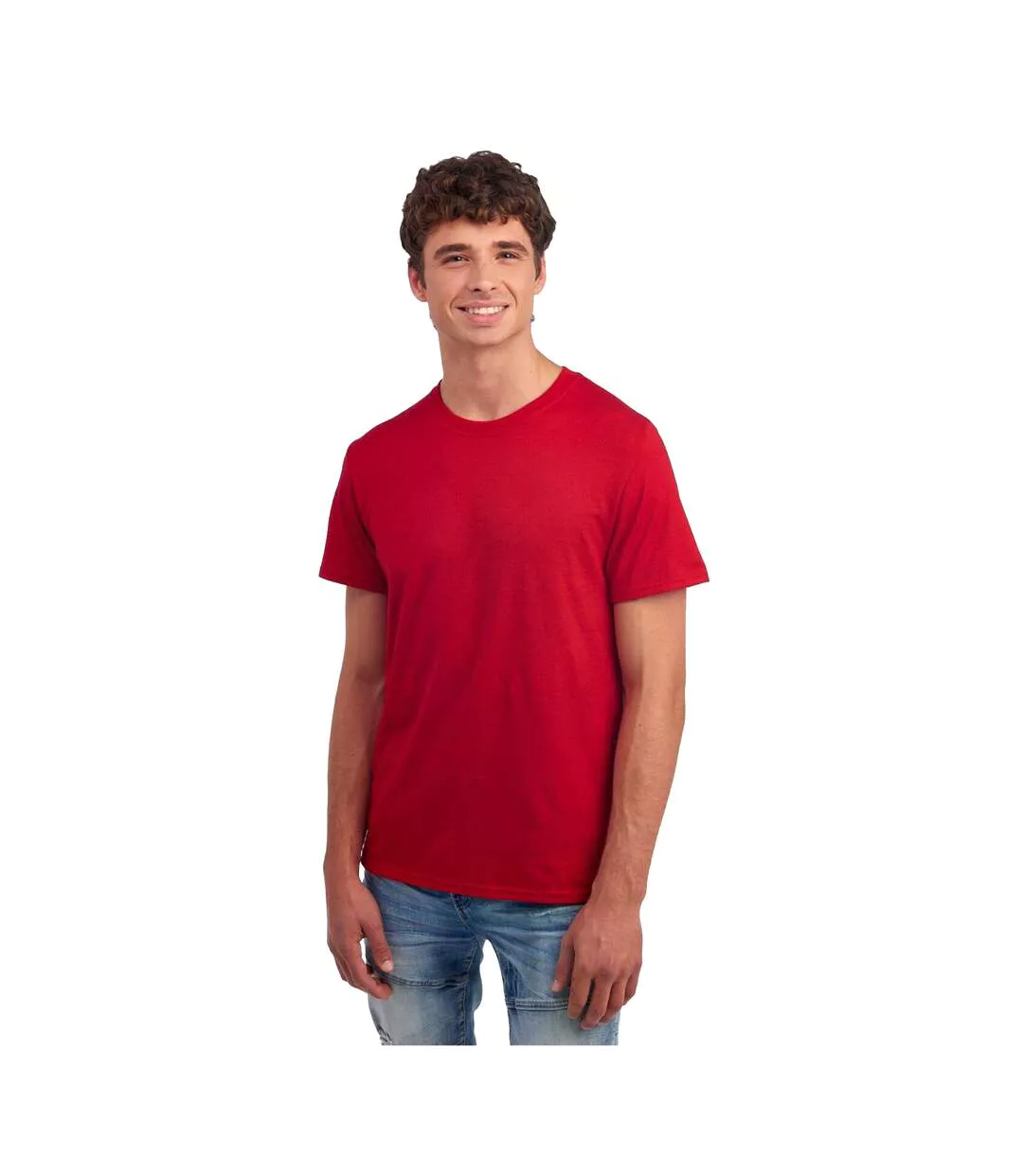 Mens Essential Cotton T-shirt True Red Jerzees-4
