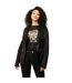Womens/ladies Suedette Zipped Waterfall Jacket Black Biba-2