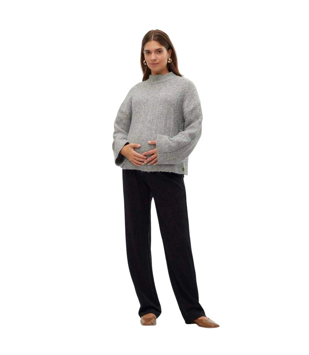 Pantalon De Grossesse Motif/style Uni Femme Noir Mamalicious-1