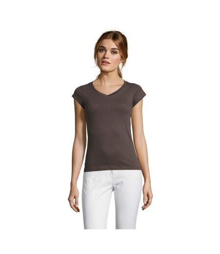 T-shirt Moon Femme Gris Foncé Uni SOLS