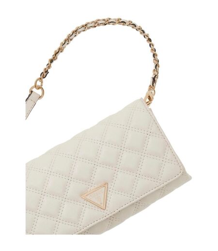 Giully Quilted Clutch Bag One Size Bone Guess