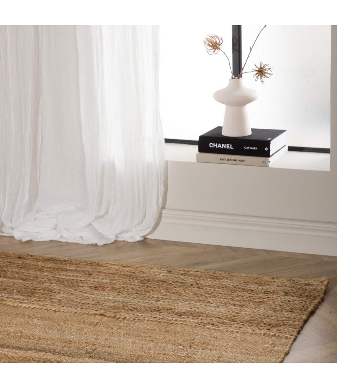Tapis Déco en Jute Hannes 162x230cm Naturel-3
