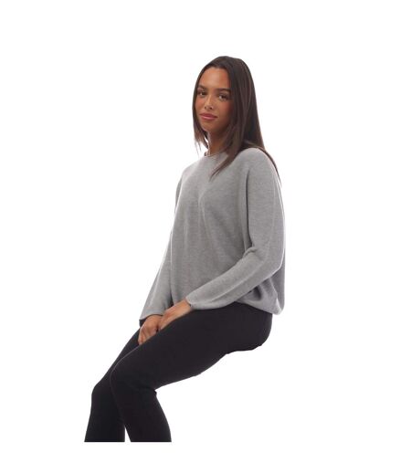 Womens/ladies c_faland boat neck jumper silver Boss
