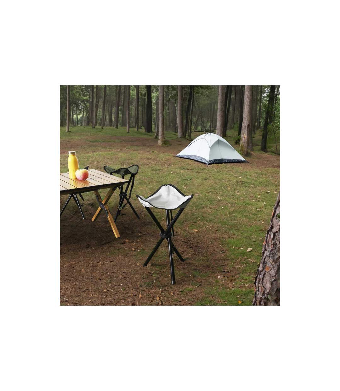 Tabouret de Camping Pliable 45cm Gris-3