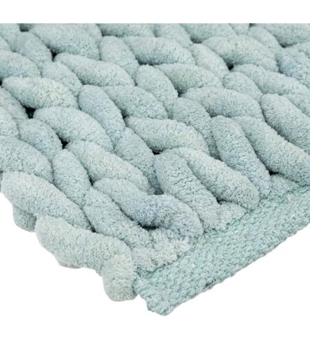 Tapis Salle de Bain Tissé Épais 50x75cm Bleu Arctique