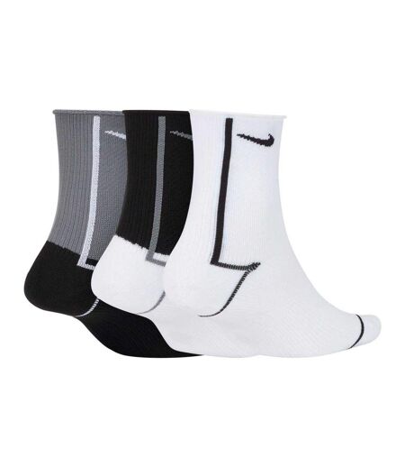 Pack Of 3  Unisex Adult Plus Trainer Socks  Grey Black White Nike